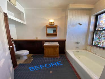 Bathroom remodel project Before & After Full bathroom remodel.