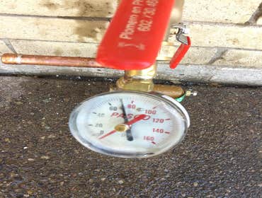 high water pressure regulated to the safety zone.