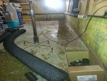 French Drain Installation We recently installed a french drain in a basement. Check out the before and after photos!