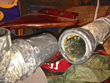 High Pressure Water Jetting Before and after of a high pressure water jetting service.