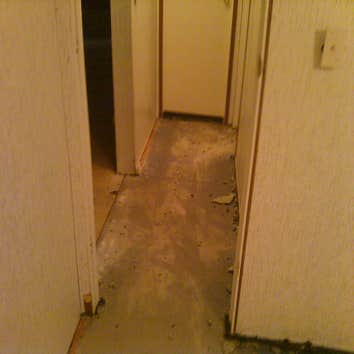 Complete renovation due to mold infestation. This home was a mobile home situated on a beautiful 2 acre piece of land. The pipes all seperate at the c