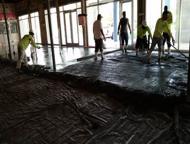 Interior concrete pouring
