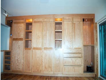 Oak Built-In Storage Cabinetry Custom Storage Built-In Cabinetry