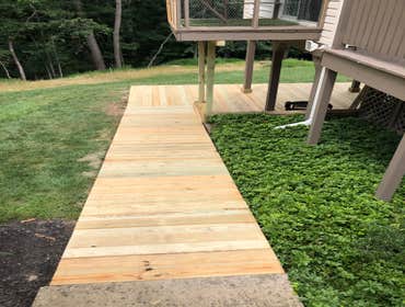 Photos by Chesapeake Construction, Inc #5 Building a deck and walkway can enhance the aesthetic appeal and functionality of your outdoor space. Contact