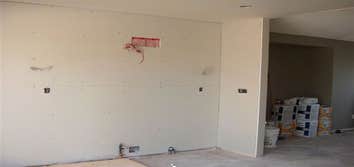 Example of hanging sheetrock