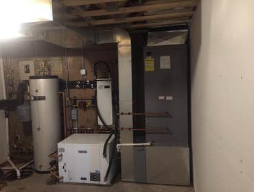 Photo(s) from Airco Heating And Cooling Inc This is an electric boiler system that was piped on a piece of plywood then brought to a remote cabin and i