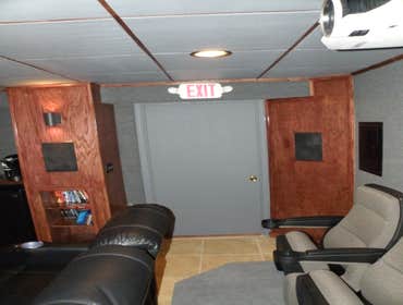 Photos from Vh improvement inc transforms a room in the basement into a media room
