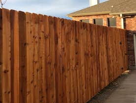 8ft Cedar side by side dog ear fence - stained natural cedar