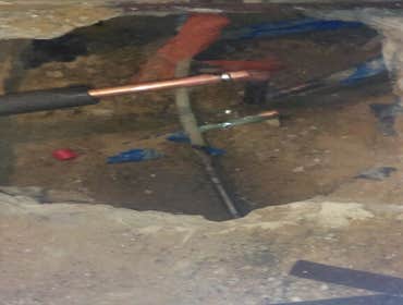 Water line repair under slab