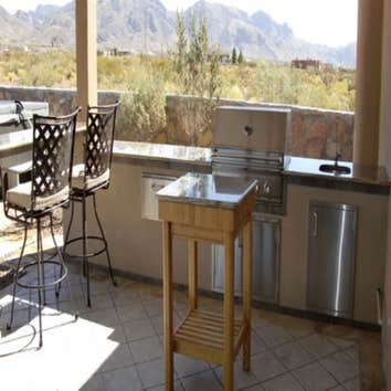 Custom Outdoor Kitchen This is a beautiful, outdoor kitchen we built for a client in Las Cruces, New Mexico. We collaborated with the client on the des