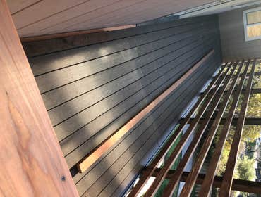 After Trex decking with redwood railing