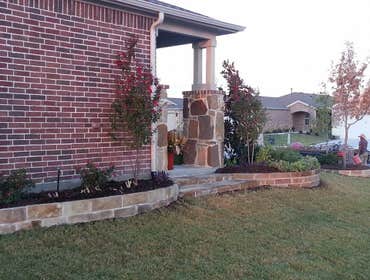 Stone border flagstone steps