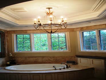 Philip Michael Inc Electrical Contractor Project Bathroom Lighting & Lighted Kitchen Pot Rack