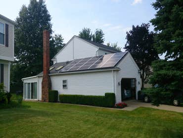 Solar on home Roof top installation on the side of the house.