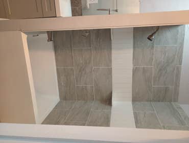 Photos by Dreamers Unlimited LLC #7 Bathroom remodels and backsplashes in bathrooms and kitchen with a shower tile backsplash glass doors new faucets