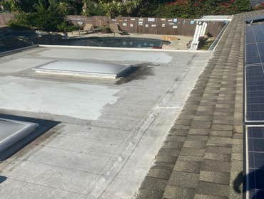 old flat roof before work being done