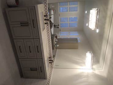 Full glass vanity