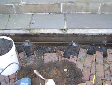 Bluestone Faced Concrete Step Repair Simmons Masonry repaired the bluestone veneer risers to the entryway step on the front of this home. To do so, Gr