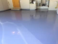 Before and after epoxy Garage floor