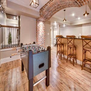 Brushed Satin Penny bar wall
