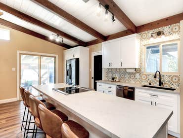 Modern Farmhouse Kitchen Remodel in Carmichael, CA 95608 This kitchen remodel blends modern farmhouse elements with globally-inspired design. The remod