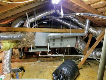 Furnace & coil inside an attic
