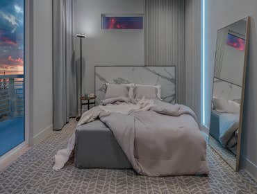 Unique master bed backboard