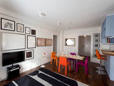 Apartment Renovation, 750 sf Originally a classic one-bedroom prewar, the apartment is renovated to create a two-bedroom, one and a half bathroom apart