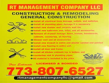 Photos by Rt Management Company LLC #1 Construction & remodeling
call at: 773-807-6527
E-mail: rtmanagementcompanyllc@gmail.com