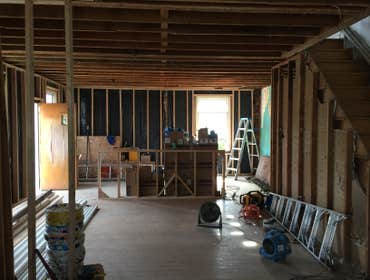 Residence Installation of GWB on walls and ceiling on first and second floor
Tape and finish ready to paint