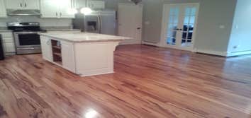 Installed Pre-Finished Hardwood Flooring (Bellawood Brazilian Koa) that our client purchased at Lumber Liquidators SCOPE OF WORK for this 2014 Project: