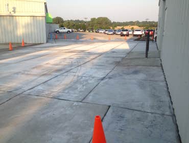 New concrete replacing asphalt