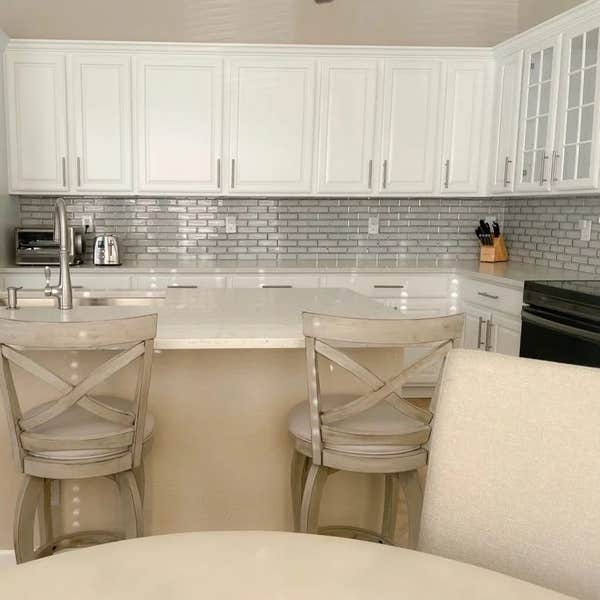Completed kitchen backsplash - 2