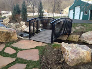 Rock path to bridge