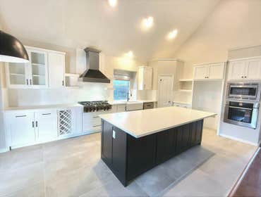 Photos by Trublue of Allen #38 Full kitchen remodeling. New cabinets, countertop, lighting, painting, flooring, hardware