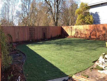 Landscaping Brand new paver patio, drought tolerant landscape with a 2 tone mulch. Customer loves their low maintenance backyard that will stay for yea