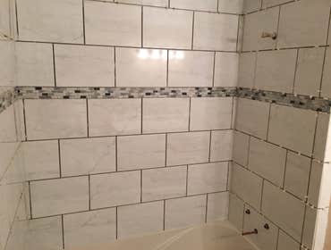 Tile Bathrooms floors and backsplash