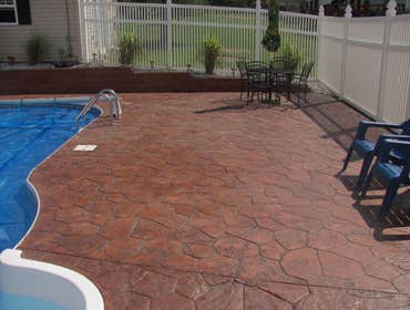 Project photos from Williamson Construction 8 block foundations and brick casements of Oakhurst Homes
radom fieldstone pattern stamped concrete in va
