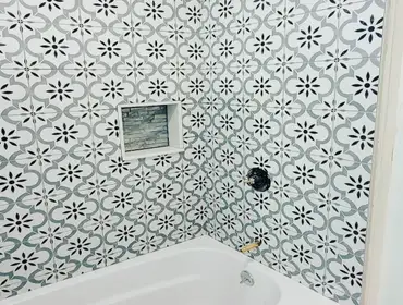 Black and White Shower Complete Shower Remodel