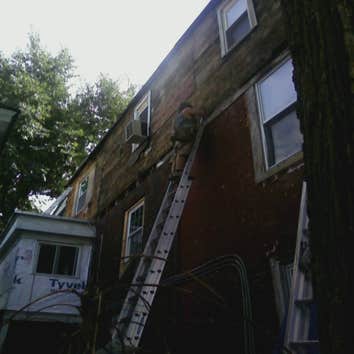 Siding in pottsville,pa This is a siding job we have done that had all custom wrapped windows along with siding over a combination of brick and wood.Al