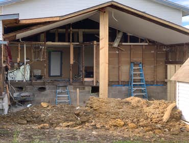 Photos by C.S Remodeling & Construction #1 Dust protection and entry to home protection temporary wall built to prevent anyone or anything from getting