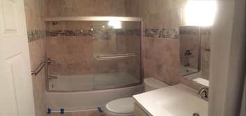 Bathroom remodel Bathroom remodel all new fixures new tile walls and new floor