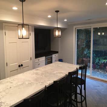 Samples of our work. We are a full service electrical contracting company. We can light up your kitchen counters. We can also make it easier to see in 