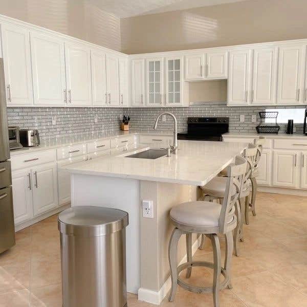 Completed kitchen backsplash - 3