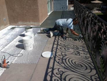Manzanita , Lake Forest deck water proofing, re flash and paper sliding doors, re stucco, paint