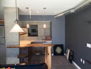 DTLA Electrical remodel for a bathroom turned into a bar. Led light strip, more outlets, replaced fixtures, dimmers and LED recess lights