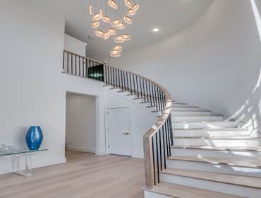 Glen Albens Full Home Remodel, engineered white oak wood floors, New Kitchen with an white oak rift island and hidden pantry. Master bathroom was creat