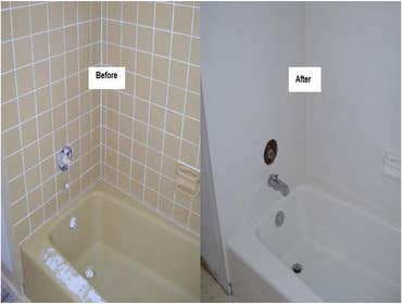 Bathroom Refinishing Our high tech performance bathtub refinishing coatings can repair almost any porcelain, fiberglass, ceramic, or acrylic bath tub. 