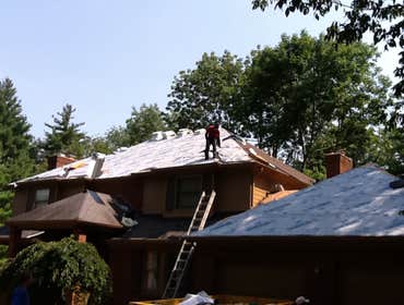 Storm damage restoration, roof replacement. 3300 square foot home in the Greater Cincinnati Area damaged by a recent storm. We were able to file an in