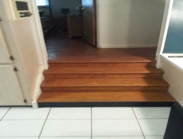 PREMIER HARDWOOD RESTORATIONS vs. PET STAINS Red oak hardwood damaged by pets stains. Job to be sand and finished with a dark walnut stain to hide/camo
